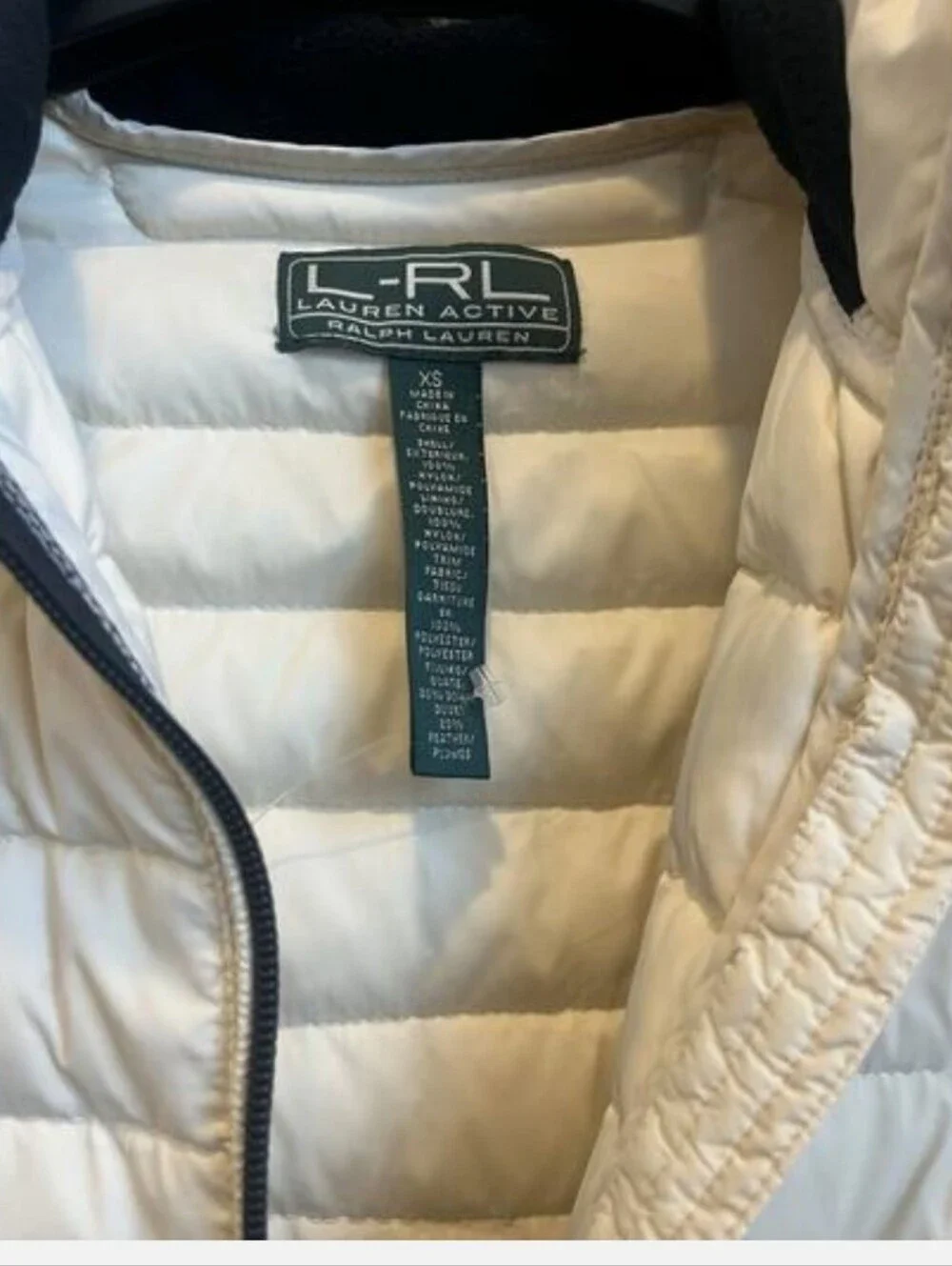 Lauren Ralph Lauren Actice Quilted Puffer Jacket in Ivory XS